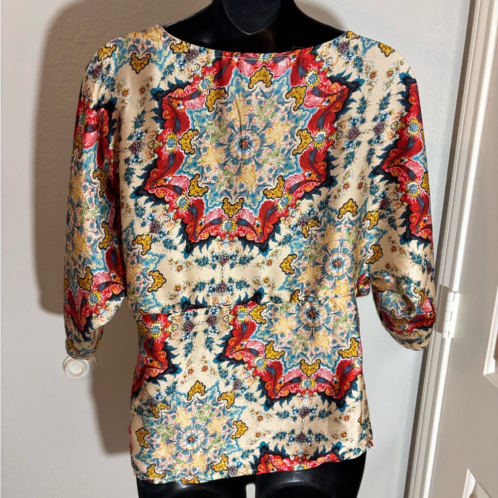 AKA New York Red Ruffled Fitted Blouse by Anthropologie - Picture 11 of 16